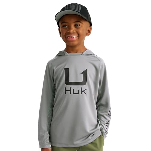 Image of HUK Boys' Icon X Hoodie, Fishing Shirt with Sun Protection for Kids