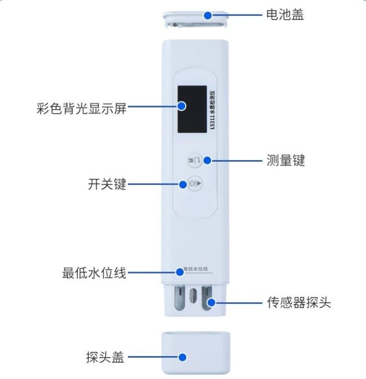 Tester della qualità dell'Acqua 9 in 1, misuratore di Temperatura specifico della salinità Digitale cod Toc TDS EC per l'acqua del Rubinetto dell'acquario