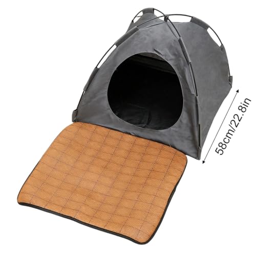 Cama cueva para gatos lavable y portátil con estera transpirable 6