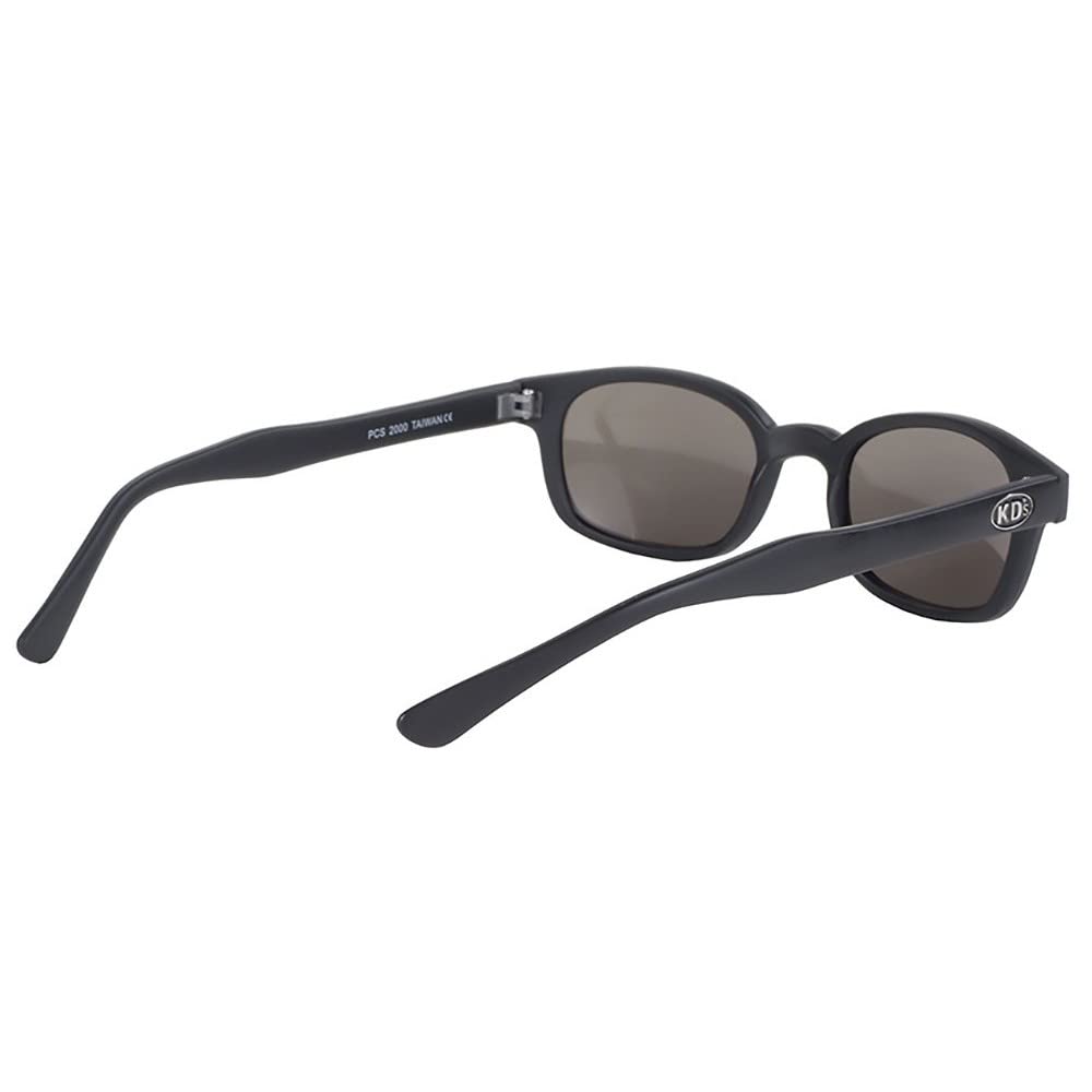KD's 2000 - Occhiali da sole neri opachi Sport e Biker, da uomo e da donna, adatti sotto casco, moto, bicicletta, sci, lenti a specchio dorate UV400