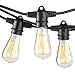 Brightech - Ambience Pro Vintage Edition with WeatherTite Technology - Outdoor Weatherproof Commercial Grade Lights with Included Antique Edison Bulbs - Black Color