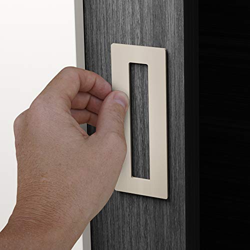 Hrx Stq Sliding Aluminium Barn Door Handle, Self-Adhesive Edge For Pocket Closet Doors - Screwlesss, Peel And Stick, Complete Kit - 2 Pack - White #TOP5