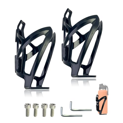 SEYUGOPTI Lot de 2 Porte-Bouteilles Légers Accessoires Velo, Porte-Bouteille with Screws and Wrench pour Vélos de Route, Vélos de Montagne, Blanc (Schwarz)