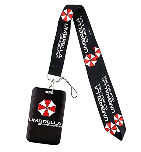 Residence Evil Umbrella Corporation Logo Lanyard with ID Holder Keychain