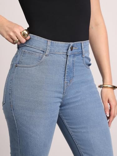 Image of Urbano Fashion Women's Mid Rise Bootcut Washed Jeans Stretchable