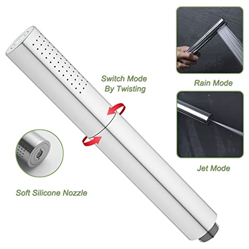 Katais Chrome High Pressure 2 In 1 Function Handheld Shower Head Set, High Flow Solid Brass Round Hand Shower Wand With Long Hose And Holder #TOP2