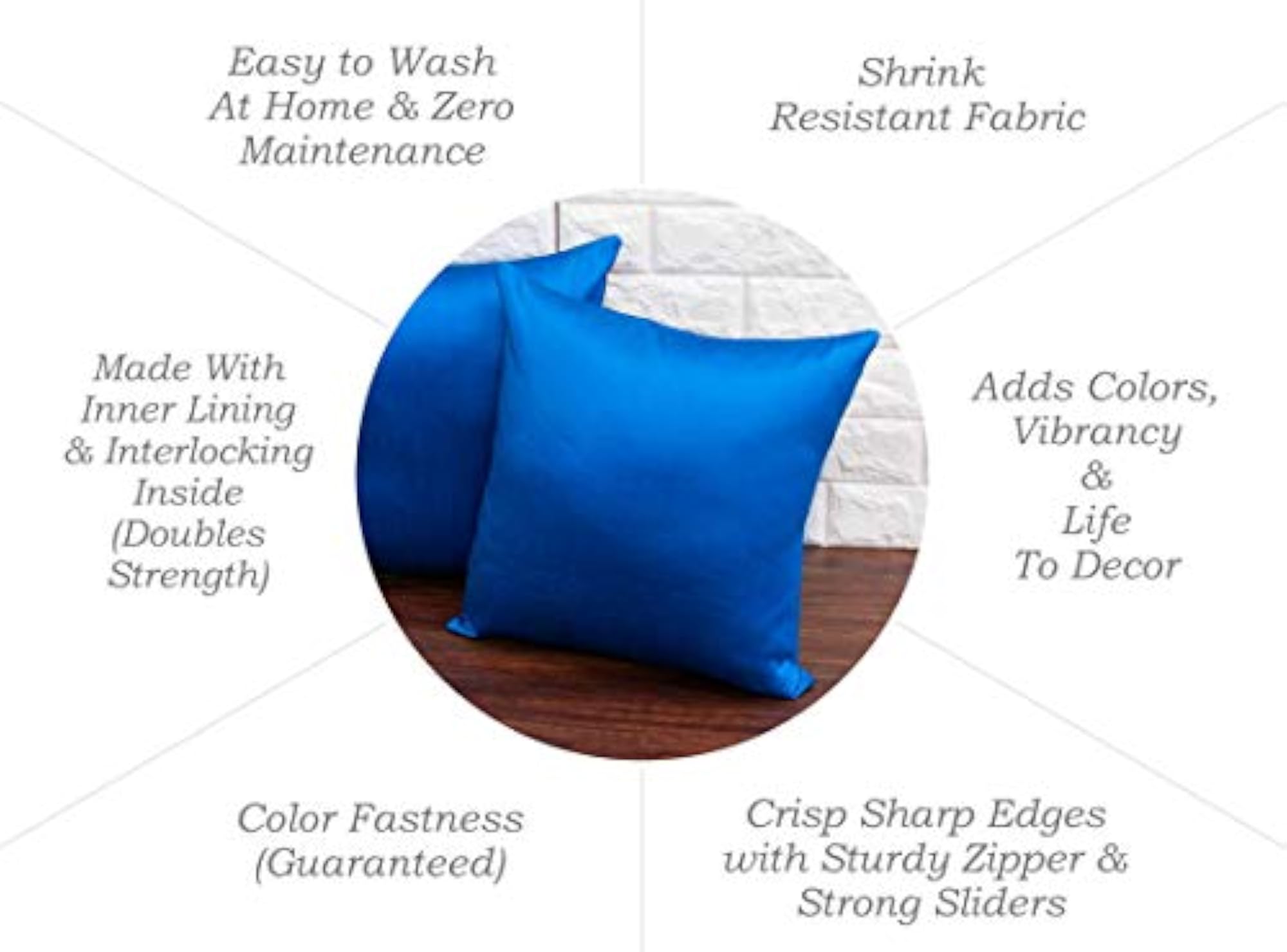Plain Solid Long Rectangular Teal Blue Cushion Covers Pack of 5