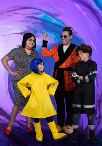 Disfraz Coraline Wybie para niños con chaqueta, peluca y guantes miniatura 4