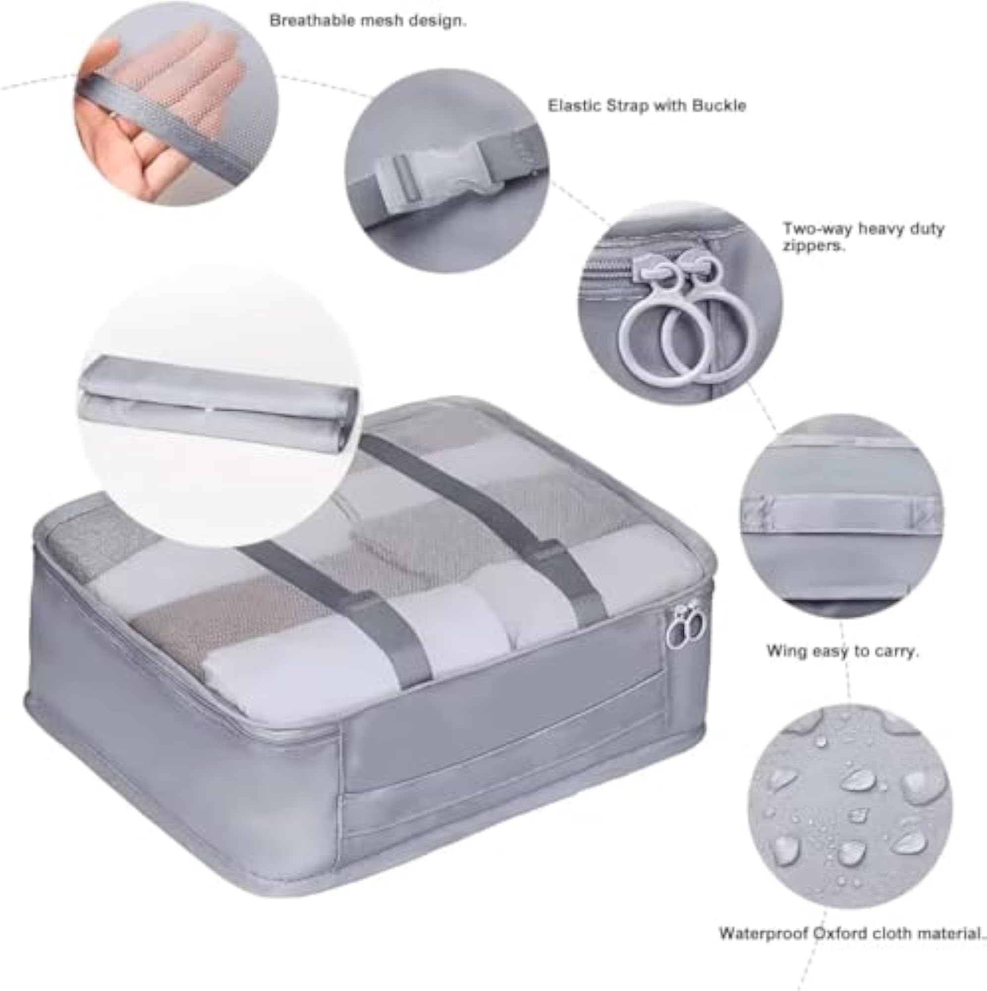 7 Set Travel Organizer Bag with Packing Cubes