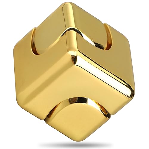 Dilabnda Metal Cool Fidget Spinner Toy for Kids Adults Infinity Cube Fidget Gyro Toy for Desk Office Home Car 2 in 1 Focus Spinning Toy