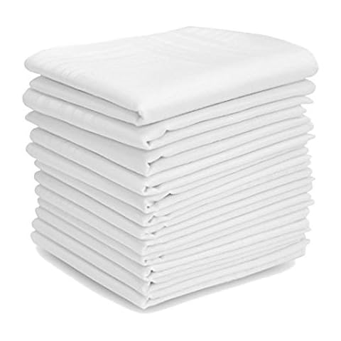 TOSKATOK 12 Pack Cotton Handkerchiefs 44x44cm Cover