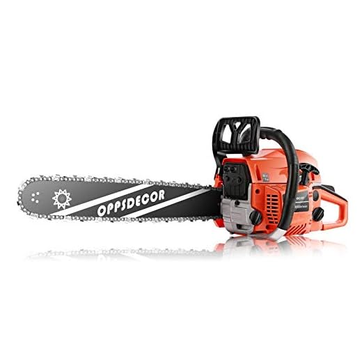 OppsDecor Gas Chainsaw 62CC Gasoline Powered Chainsaw 20 Inch 2 Stroke Handheld Petrol Chain Saw with Tool Kits for Cutting Trees, Wood, Farm Garden Courtyard Use(Bright Orange)