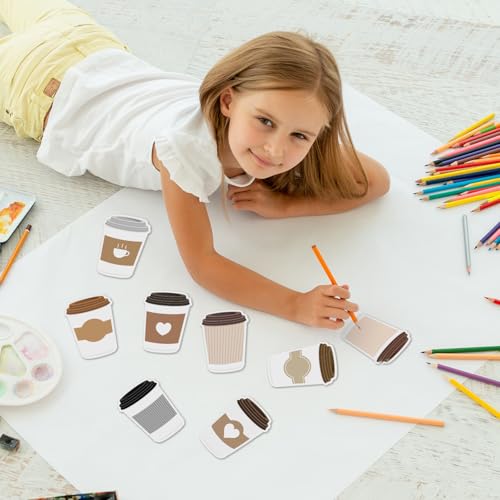 JSRQT 30 Packs Coffee Cup Sticky Notes Office Supplies Funny Self-Adhesive Themed Gifts Party Favors Cute for Women Lover Memopads Essentials - Image 4