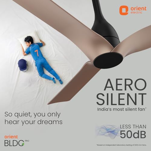 Image of Orient Electric Aerosilent | India's Most Silent Fan | Less than 50dB| 1200mm BLDC Ceiling Fan with Remote | BEE 5-Star Energy-Efficient Fan | Red Dot Design Winner| 5-Year Warranty | Tangerine Brown
