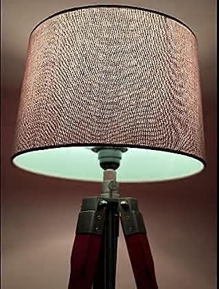 Image of Tripod Floor Lamp for Living Room, Bed Room with Wooden Crafter Stand | Modern Decorative Tripod Lamp in Jute Shade Brown LED..
