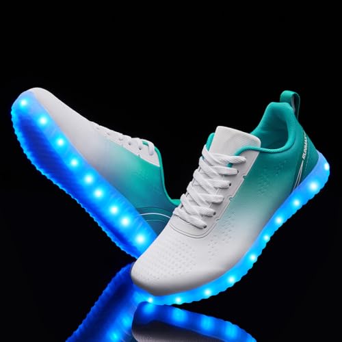 Image of BosenHulu Light Up Shoes for Women Men USB Charging LED Shoes Adult Halloween Dancing Glowing Luminous Trainers Gradient Colors Mesh Upper Party Revel Flashing Sneakers