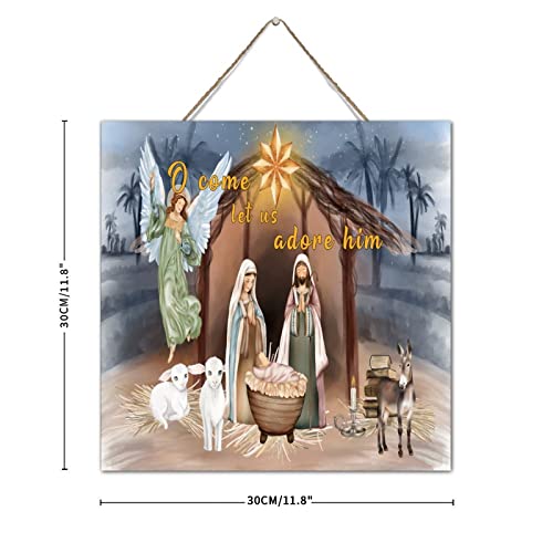 Placa de madera con escena de Navidad para regalar en fiestas 4