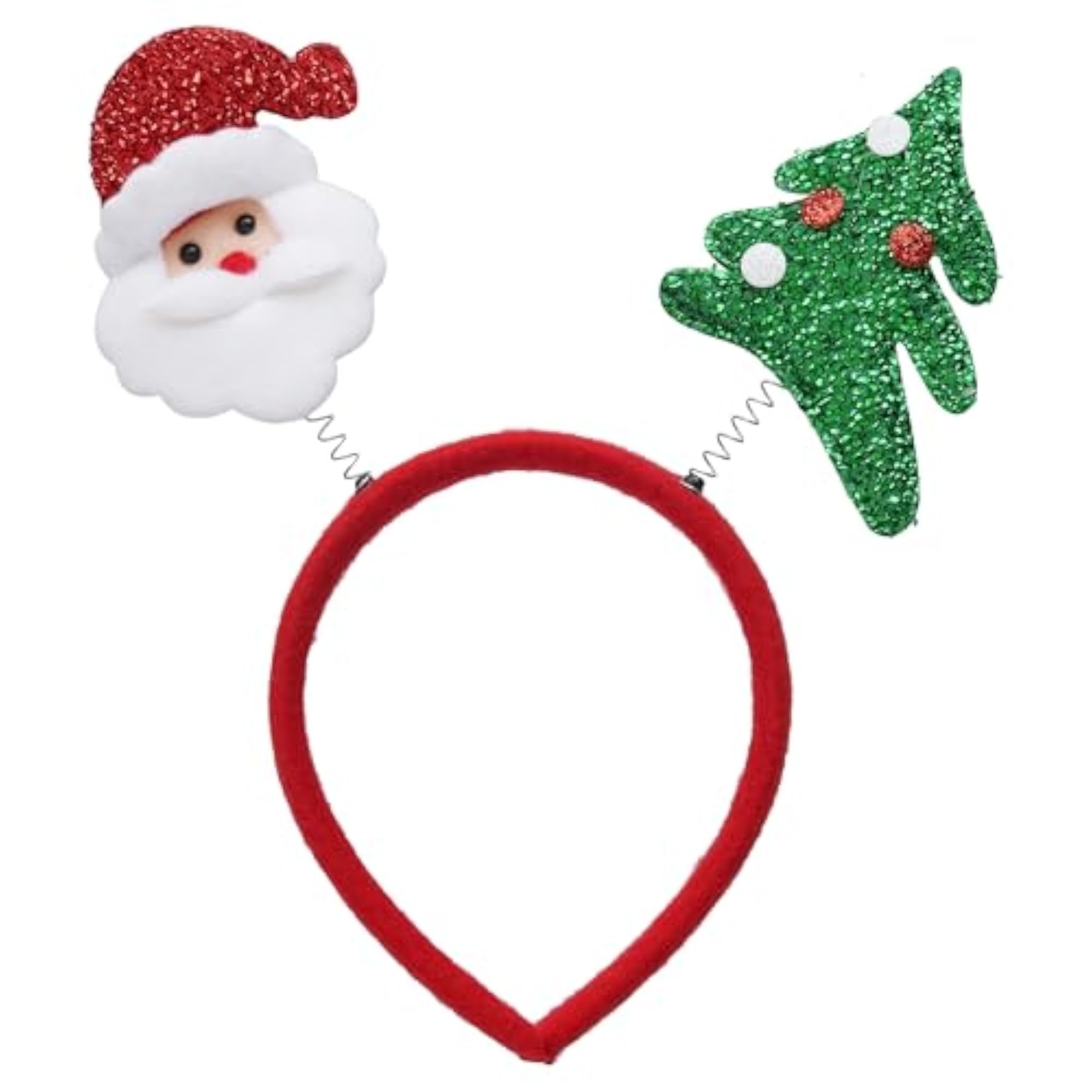 Christmas Headband with Glitter Santa Claus Design