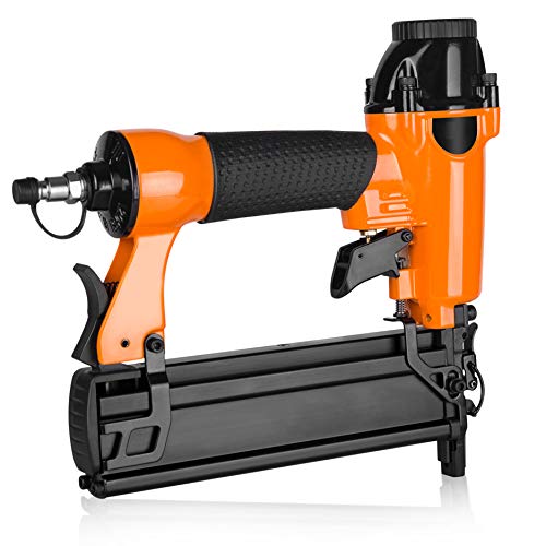 Lakidur Pneumatic Brad Nailer, 2 In 1 Nail Gun Staple Gun Fires 18 Gauge 2 Inch Brad Nails And Crown 1-5/8 Inch Staples With Carrying Case And Safety Glasses #TOP3