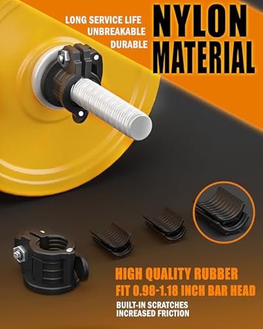 Barbell Clamps 1 Inch - 2 PCS Adjustable Barbell Clips Quick Release Locking Weight Clips Olympic Barbell Collars (Black 0.98-1.18inch)