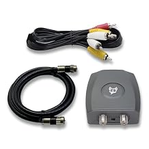 SatelliteSale RF المغير RCA مركب إلى RF محول محوري يشمل كابل AV RCA وإمدادات الطاقة