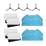 RDYES Replacement Parts Fit for Dustin Self-Emptying Robot Vacuum/Fit for Bobsweep Pet24-7-913, Fit for Ultravision Robot Vacuum/Fit for Bobsweep Pet24-7-213 (12PC-Side Brush& mop& Filter)