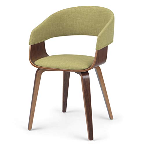 Simplihome Lowell 17 Inch Mid Century Modern Bentwood Dining Chair In Acid Green Linen Look Fabric, For The Dining Room #TOP3