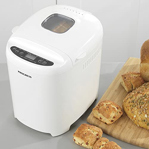 Progress EK4219P Digital Bread Maker, 550 W, Rapid Bake, 11 Baking Functions, Gluten-Free Setting, LCD Display, Cool-Touch Housing, Adjustable Crust Settings, 2lb Bread Capacity, White 4 Gallery Image