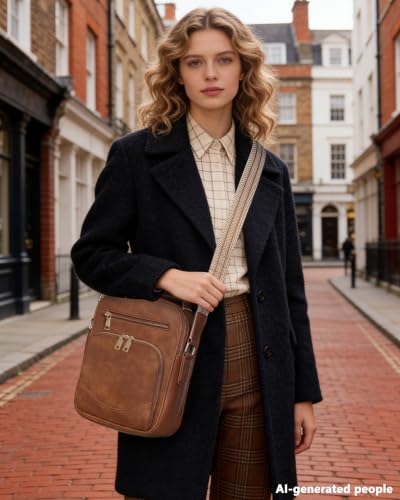 Image of Large Womens Crossbody Purse, Built-in Wallet Shoulder Bag