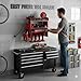 KSVO Power Tool Organizer Wall Mount with Drill Rack & Locking Drawers - Heavy Duty Metal Tool Shelf for Garage, Workshop, Shed, Basement Tool Organization - Gift for Men/Father (Red)