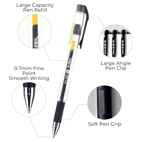 M&G 36 piezas bolígrafos gel tinta negra 0.7mm miniatura 3
