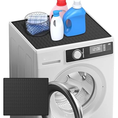 CZKDHECAN Washer Top Mat Silicone Laundry Machine Top Cover Waterproof Heat Resistance Dryer Top Pad Washable Washer Top Protector Washer and Dryer Covers, Black/146 Cover