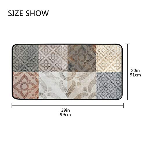 Tapis de cuisine anti-fatigue haut de gamme au design de beaux carreaux et support épais - 5
