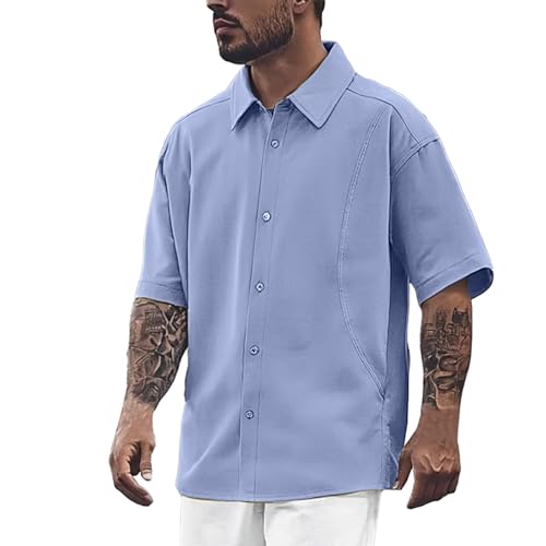 Chemise à manches longues pour homme en coton slim style polo