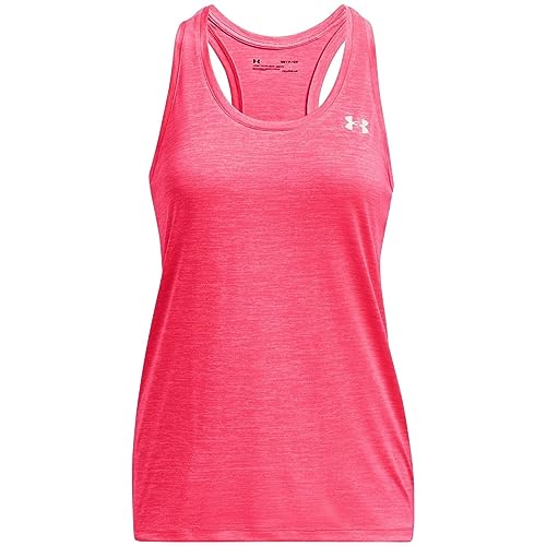Under Armour Women's Tech Twist Tank Top, (684) Pink Shock / White / Metallic Silver, XXL