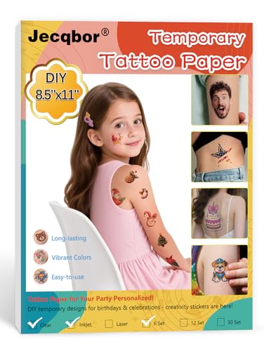 Printable Temporary Tattoo Paper for INKJET Printer