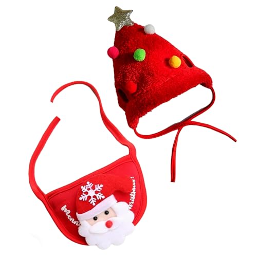 Disfraz de Navidad para Perro con Sombrero y Bandana Roja Talla S