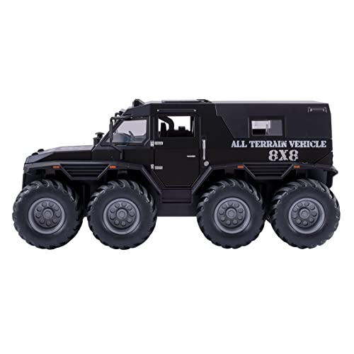 Fesvasdee Truck Toy 8X8 Off-Road Refitted Model Adventure Suv Car 1/24 Scale Monster Trucks Pickup Diecast Metal Model Cars With Sound And Light For Kids Age 3 Year And Up Black #TOP7