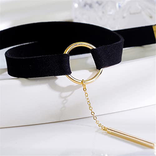 Love Heart Velvet Zircon Bead Choker Collar Necklace Adjustable Retro Knot Clavicle Chain Geometric Round Necklace For Women Girl Teen Wedding Party Aesthetic Jewelry Birthday Gift-H Round #TOP2