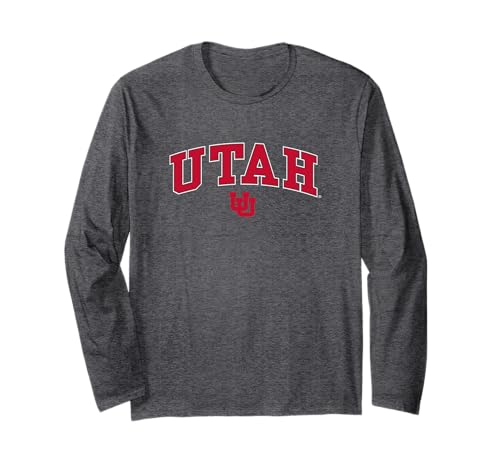 Utah Utes Arch Over Dark Heather Officially Licensed Long Sleeve T-Shirt