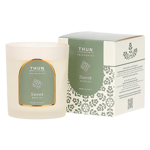THUN, Candela Sweet Morning, con Note di Ciclamino e Rosa, Versione Piccola, Linea Thun Fragrances, 150 gr
