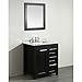 Bosconi SB-267 30 in. Single Bathroom Vanity Set - Black - Carrara Marble Top