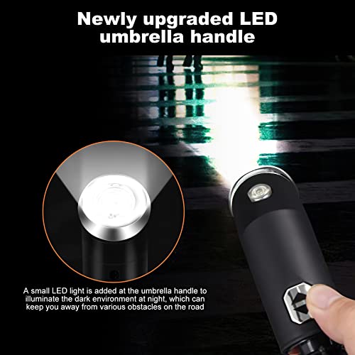 Folding Inverted Led Rain Umbrella: Inverted Reflective Umbrella Windproof Umbrella Travel Umbrella Compact Automatic Open Close, Folding Umbrella Upside Down With Safety Reflective Strip Rainproof #TOP4