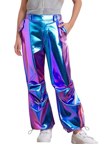 Pantalon de jogging hip hop fille avec jambes larges casual pour danse et fête