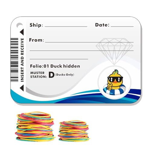 Ducks Tag, Cruising Rubber Duck Tags, Ducking Game Card, 35 Pack, 2.5 x 3.7inches, with Hole and Rubber Bands, Theme Cruising Platinum Tags for Cruise Ship(DIAMOND200-Points/White)