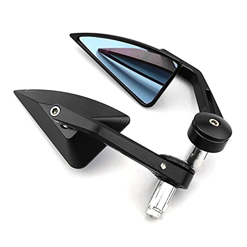 Espejos de manillar para moto con acabado CNC de aluminio negro universal