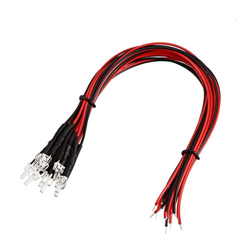 uxcell 10Pcs 2mm Pre Wired LED, White DC6-12V Clear Lens, Light Emitting Diodes