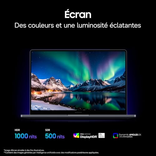 Samsung Galaxy Book6 Ultra 16", PC Portable IA, Processeur Intel Core Ultra 7, Mémoire 32 Go RAM, 1 to SSD, NVIDIA RTX 5070 GPU, Écran Tactile Dynamic AMOLED 2X, Autonomie Très Élevée, Anthracite
