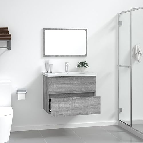 Muebles de baño para ganar almacenamiento con el juego de 2 piezas gris 4