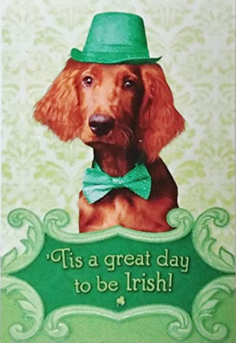 Greeting Card Here's Wishin Ye All The Very Best on St. Patrick's Day with Irish Setter Dog